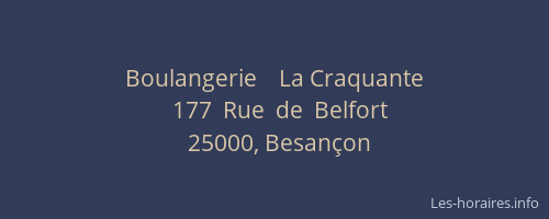 Boulangerie    La Craquante
