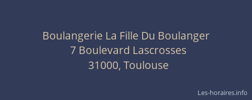 Boulangerie La Fille Du Boulanger