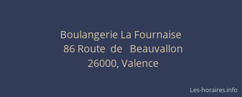Boulangerie La Fournaise
