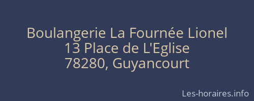 Boulangerie La Fournée Lionel