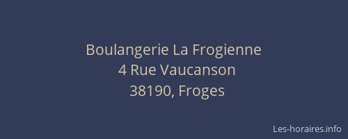 Boulangerie La Frogienne
