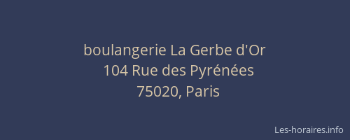 boulangerie La Gerbe d'Or