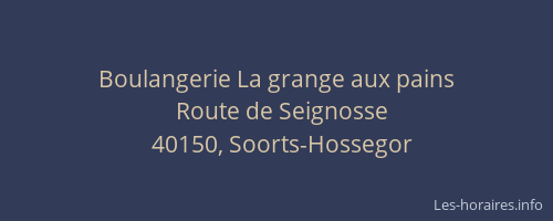 Boulangerie La grange aux pains