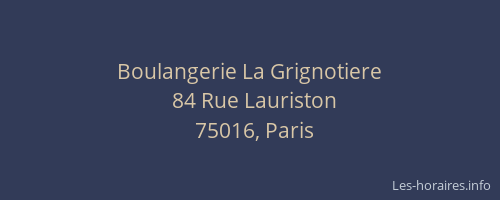 Boulangerie La Grignotiere