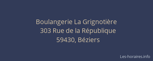 Boulangerie La Grignotière