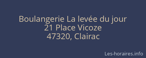 Boulangerie La levée du jour