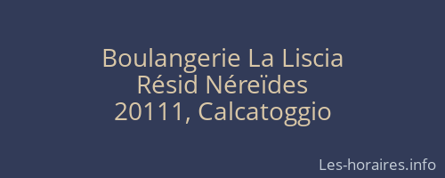 Boulangerie La Liscia