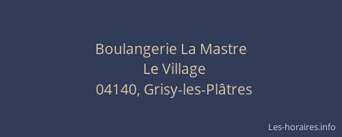 Boulangerie La Mastre