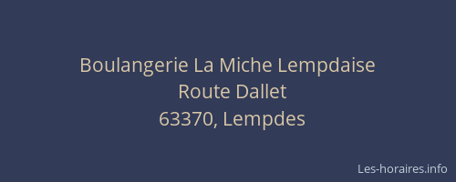 Boulangerie La Miche Lempdaise