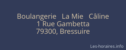 Boulangerie   La Mie   Câline