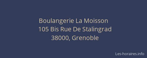 Boulangerie La Moisson