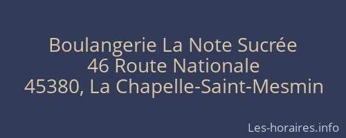 Boulangerie La Note Sucrée