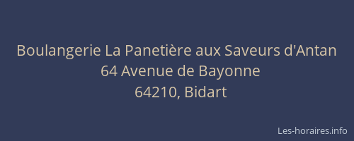 Boulangerie La Paneti&egrave;re aux Saveurs d'Antan