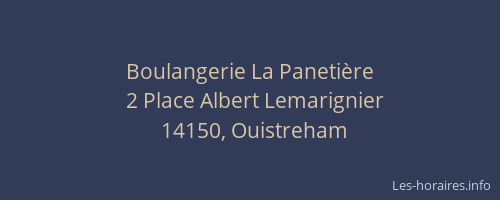 Boulangerie La Paneti&egrave;re