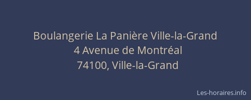 Boulangerie La Panière Ville-la-Grand
