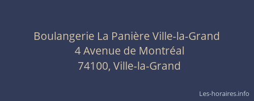 Boulangerie La Pani&egrave;re Ville-la-Grand