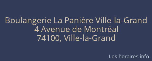 Boulangerie La Panière Ville-la-Grand