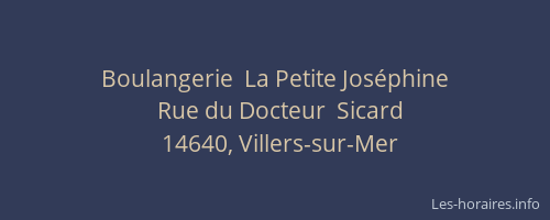 Boulangerie  La Petite Jos&eacute;phine