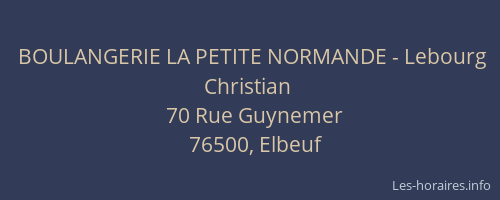 BOULANGERIE LA PETITE NORMANDE - Lebourg Christian