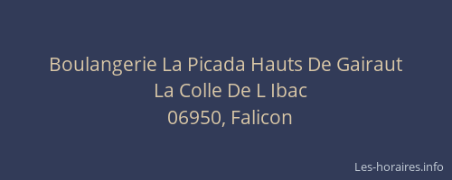 Boulangerie La Picada Hauts De Gairaut