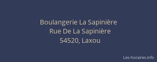 Boulangerie La Sapinière