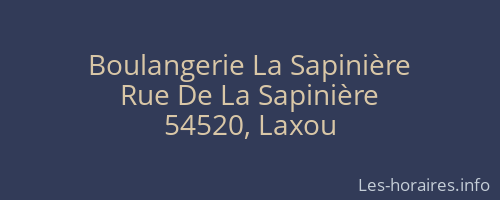 Boulangerie La Sapinière