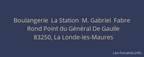 Boulangerie  La Station  M. Gabriel  Fabre
