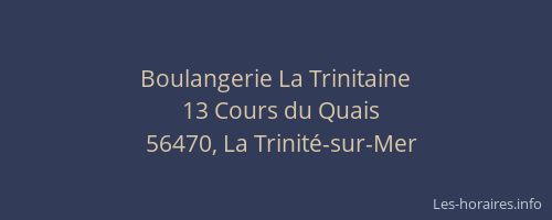 Boulangerie La Trinitaine