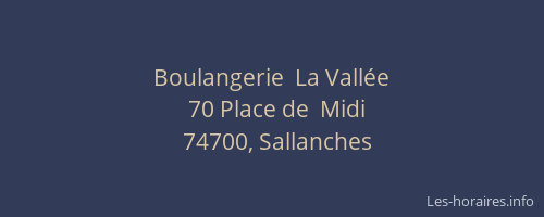 Boulangerie  La Vallée