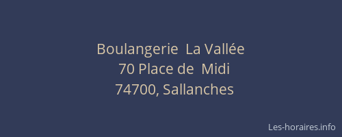 Boulangerie  La Vall&eacute;e