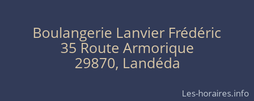 Boulangerie Lanvier Frédéric