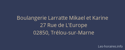 Boulangerie Larratte Mikael et Karine