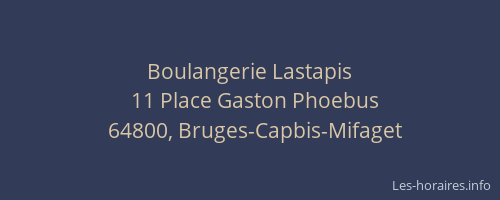 Boulangerie Lastapis