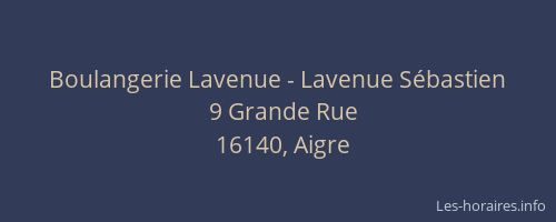 Boulangerie Lavenue - Lavenue Sébastien