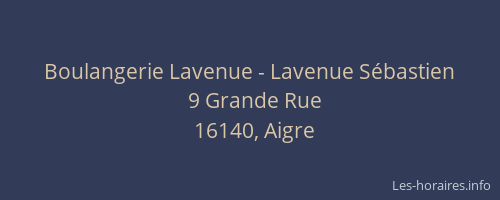 Boulangerie Lavenue - Lavenue S&eacute;bastien
