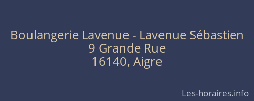 Boulangerie Lavenue - Lavenue Sébastien