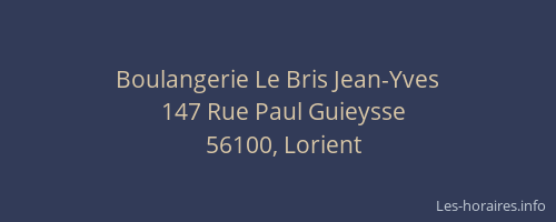 Boulangerie Le Bris Jean-Yves