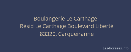Boulangerie Le Carthage