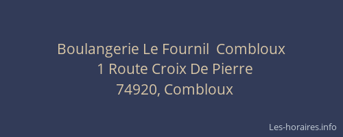 Boulangerie Le Fournil  Combloux