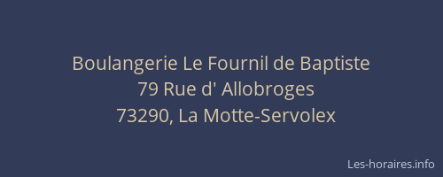 Boulangerie Le Fournil de Baptiste