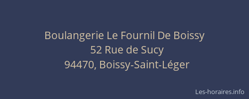 Boulangerie Le Fournil De Boissy