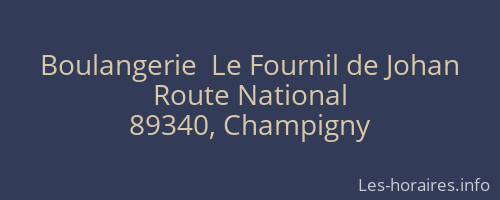 Boulangerie  Le Fournil de Johan