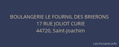 BOULANGERIE LE FOURNIL DES BRIERONS