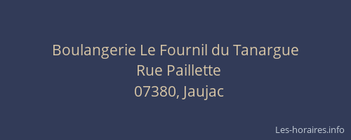 Boulangerie Le Fournil du Tanargue