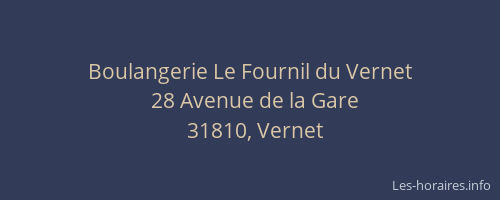 Boulangerie Le Fournil du Vernet