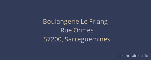 Boulangerie Le Friang