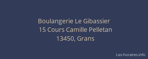 Boulangerie Le Gibassier