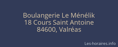 Boulangerie Le Ménélik