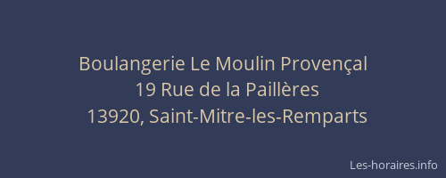 Boulangerie Le Moulin Provençal