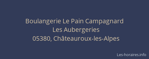 Boulangerie Le Pain Campagnard